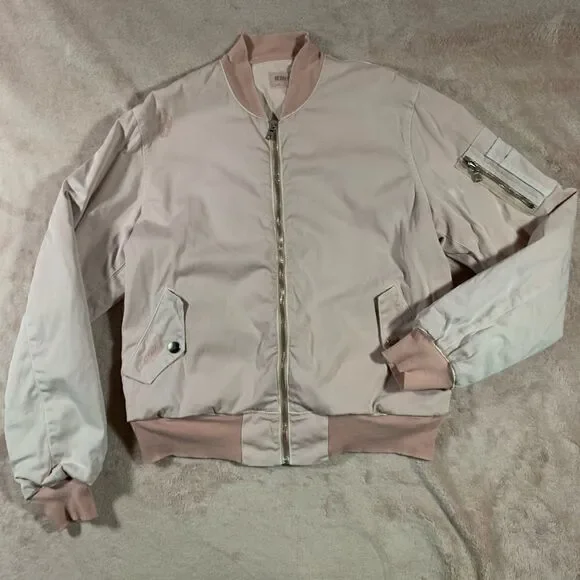 Hudson The Gene Pink Puffer Bomber Jacket S - Picture 1 of 12